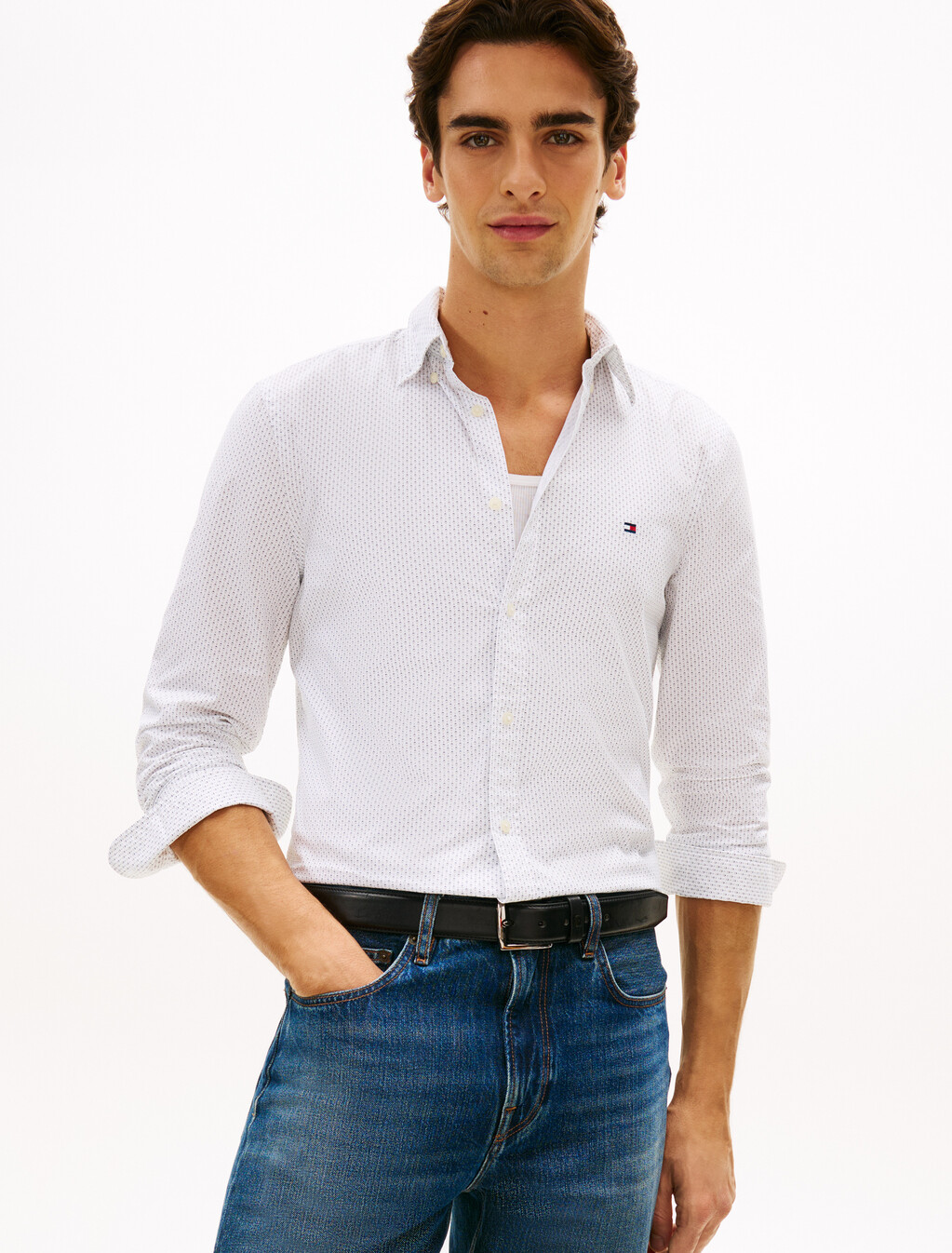 Denim Patchwork Tote Bag, White / Allover, hi-res