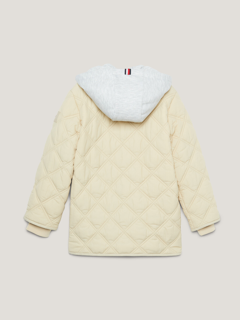 Relaxed Quilted Hooded Parka, White Clay, hi-res