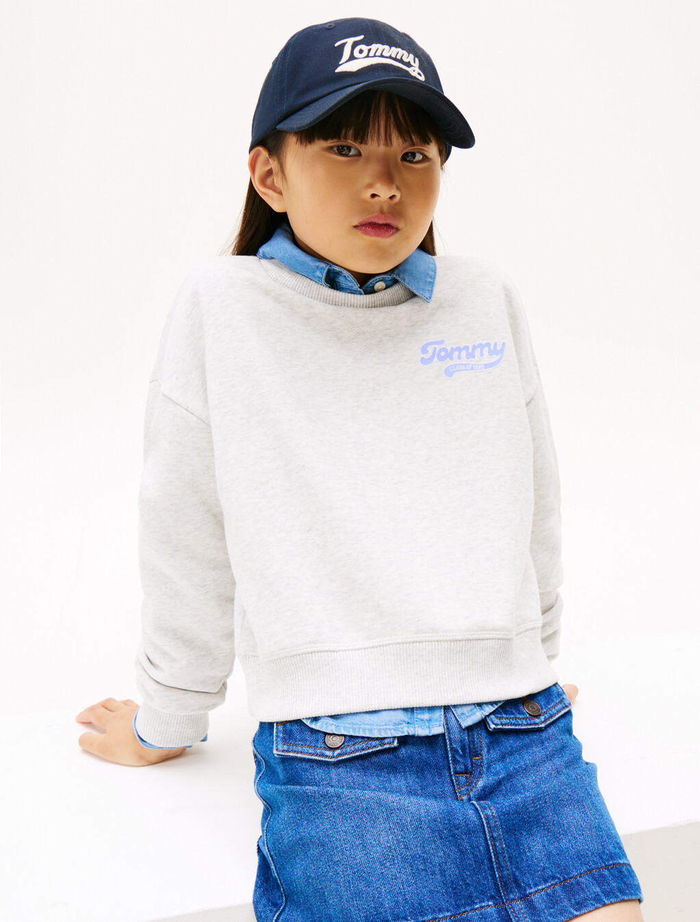 Varsity Flock Logo Relaxed Sweatshirt, Light Grey Heather, hi-res