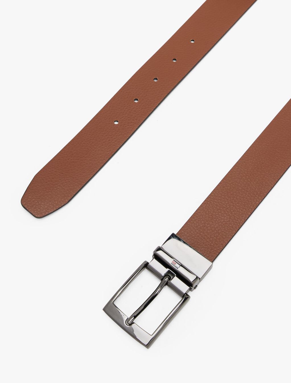 Reversible Square Buckle Leather Belt, Black / Coffee Bean, hi-res