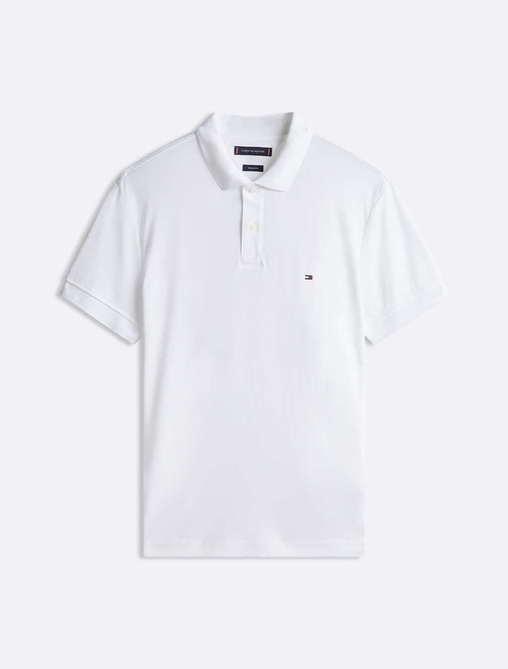 Texture Placket Polo Shirt, White, hi-res