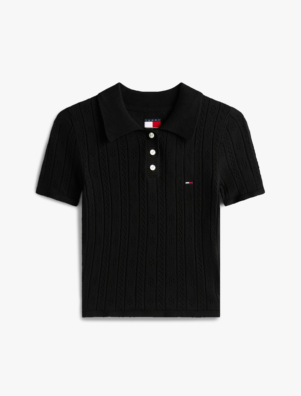 TJW POINTELLE POLOBlack, Black, hi-res
