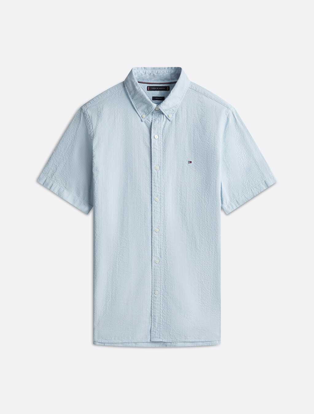 Seersucker Short Sleeve Shirt, Breezy Blue, hi-res