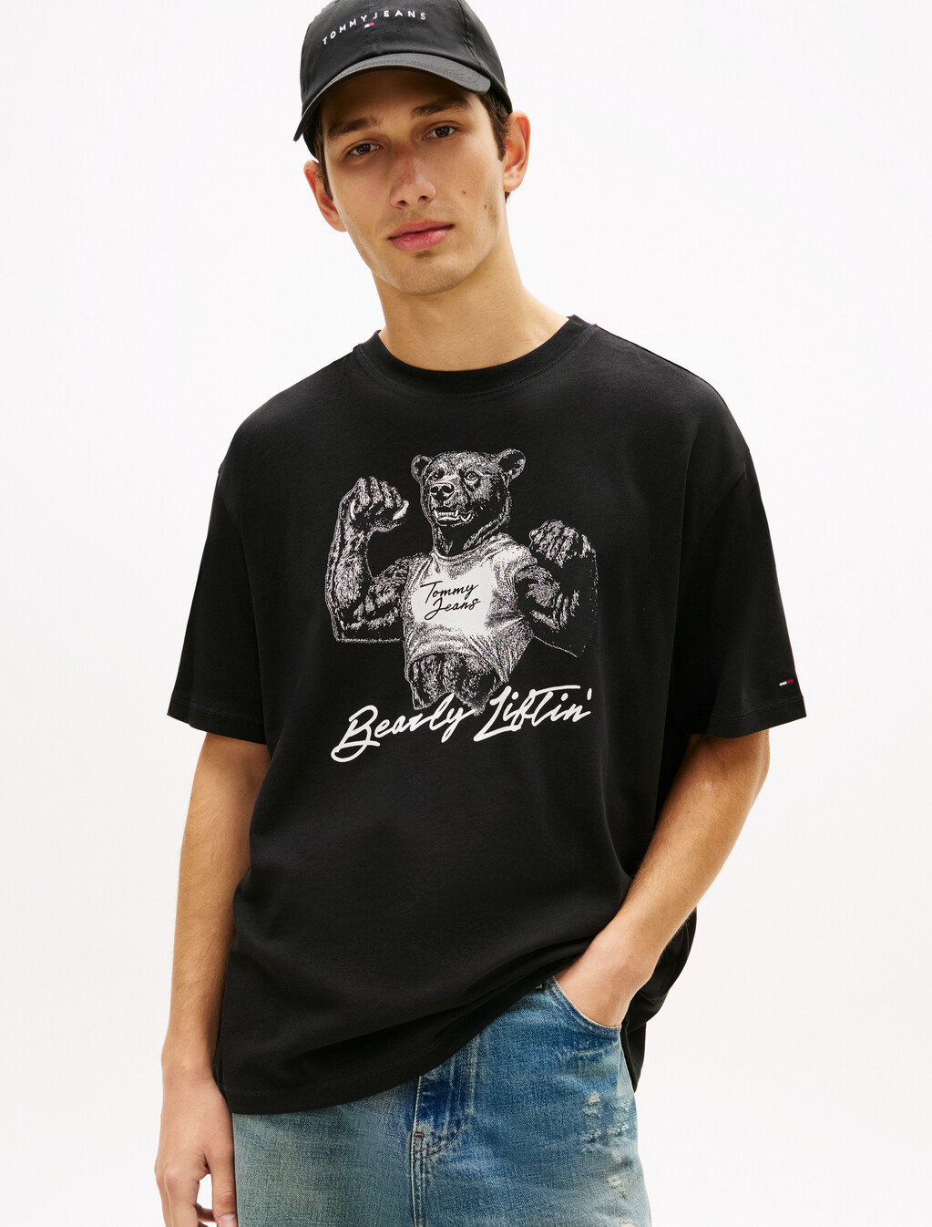 Relaxed Bear Short Sleeve T-Shirt, Black, hi-res