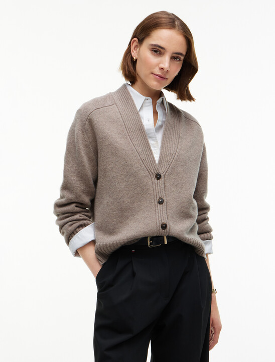 Cashmere Blend Relaxed V-Neck Cardigan