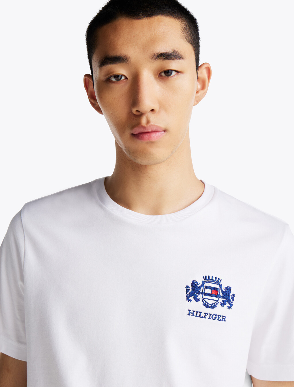 Logo Embroidery T-Shirt, White, hi-res