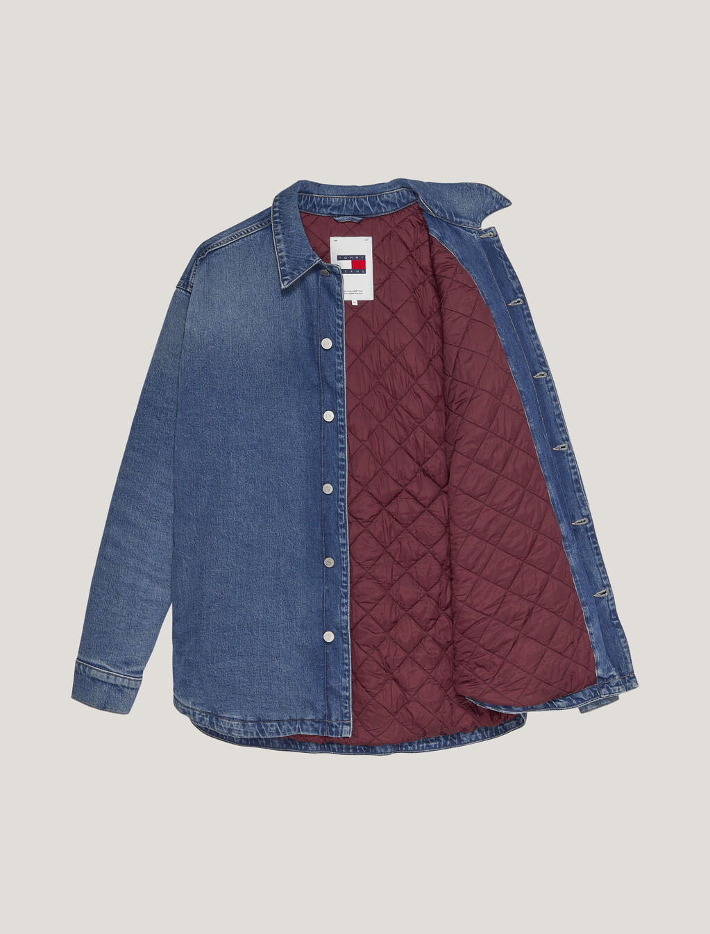 Aiden 復古風牛仔襯衫式外套, Denim Medium, hi-res