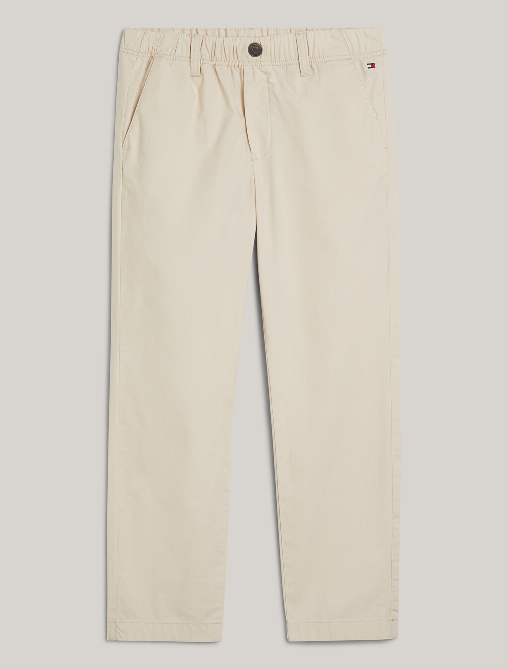 Regular Cotton Poplin Pull On Pant, Classic Beige, hi-res