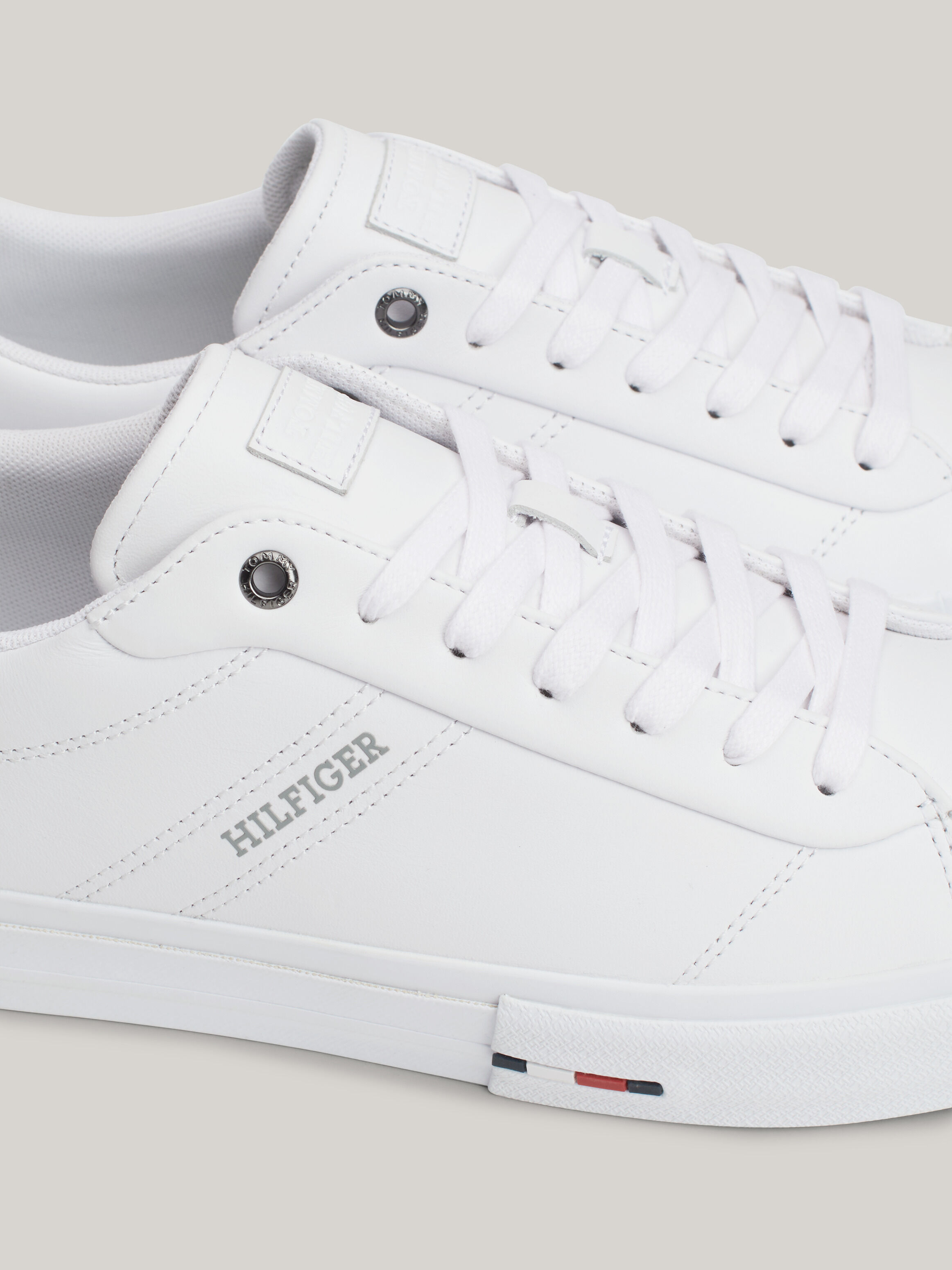 Leather Logo Lace Up Trainers