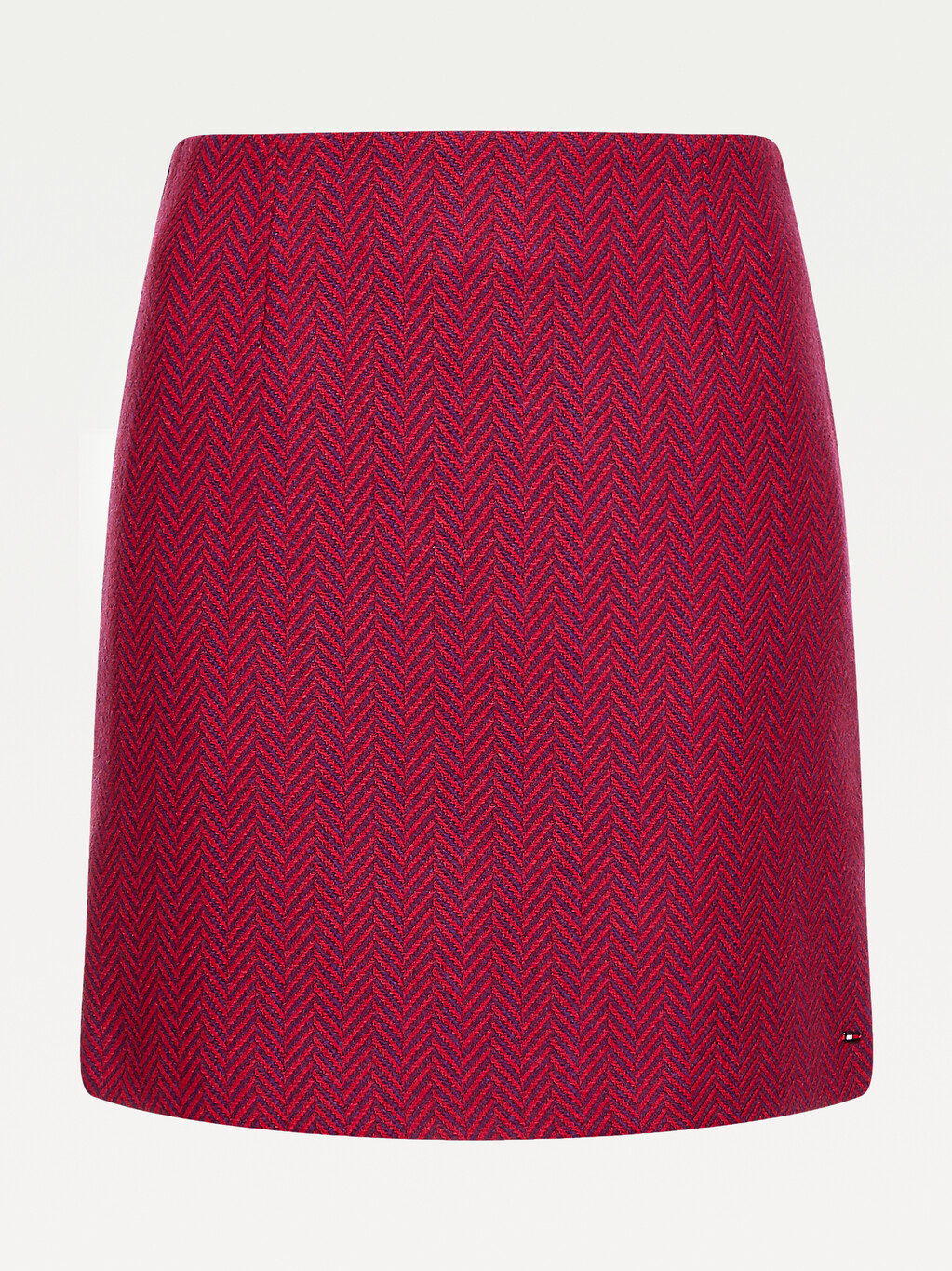 Recyled Wool Herringbone Mini Skirt