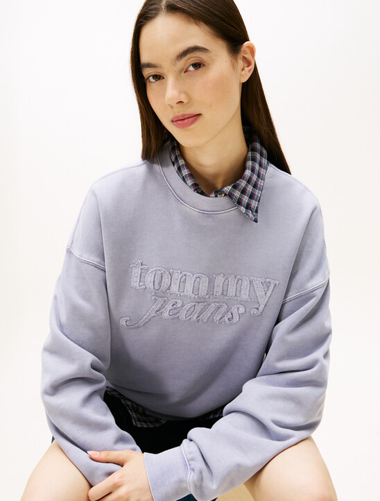 Logo Appliqu&eacute; Washed Boxy Sweatshirt