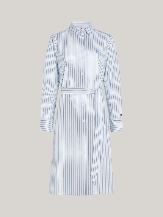 Stripe Knee Length Shirt Dress