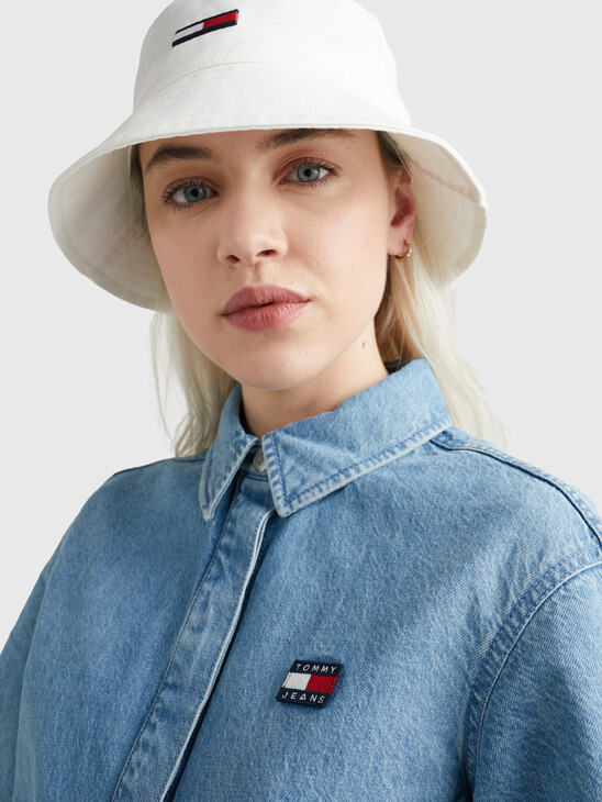 BADGE CHAMBRAY DENIM PLAYSUIT
