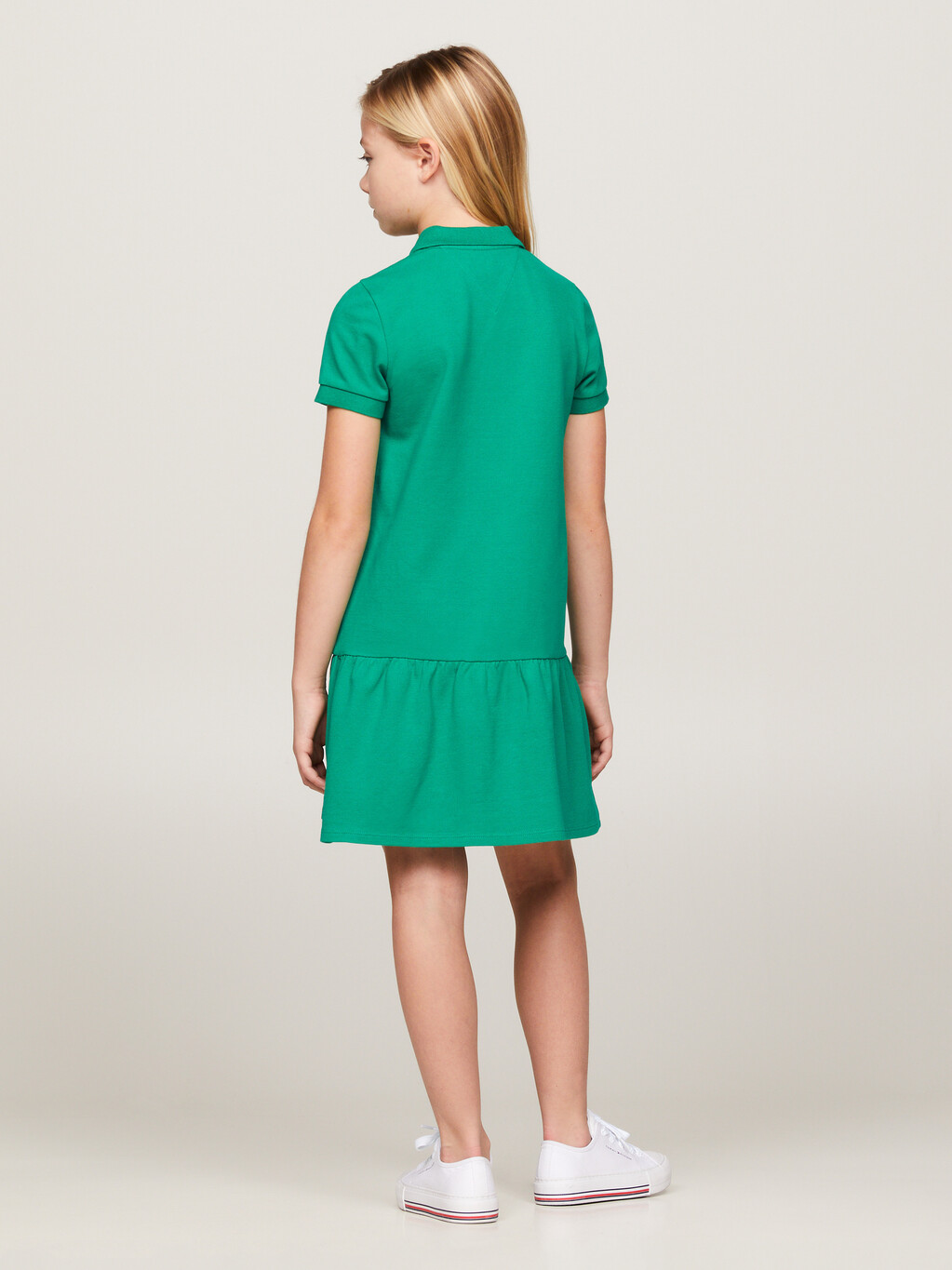 Essential Stripe Polo Dress, Olympic Green, hi-res