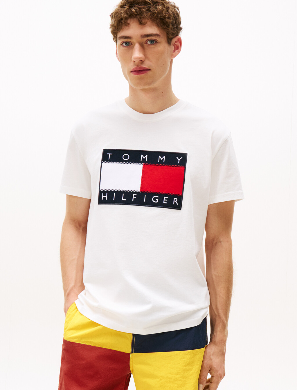 Hilfiger Sailing Flag Badge T-Shirt, Ecru, hi-res