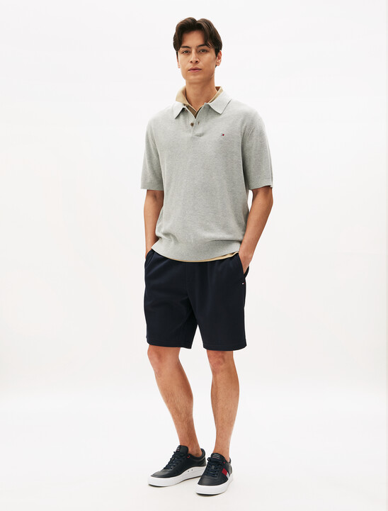 Texture Placket Polo Shirt
