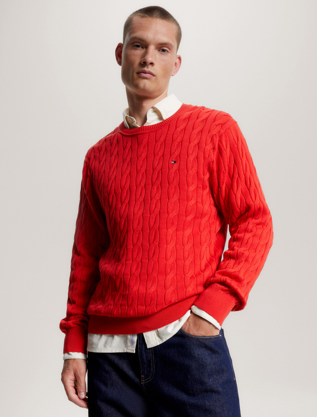Classics Cable Knit Relaxed Fit Jumper, Fireworks, hi-res