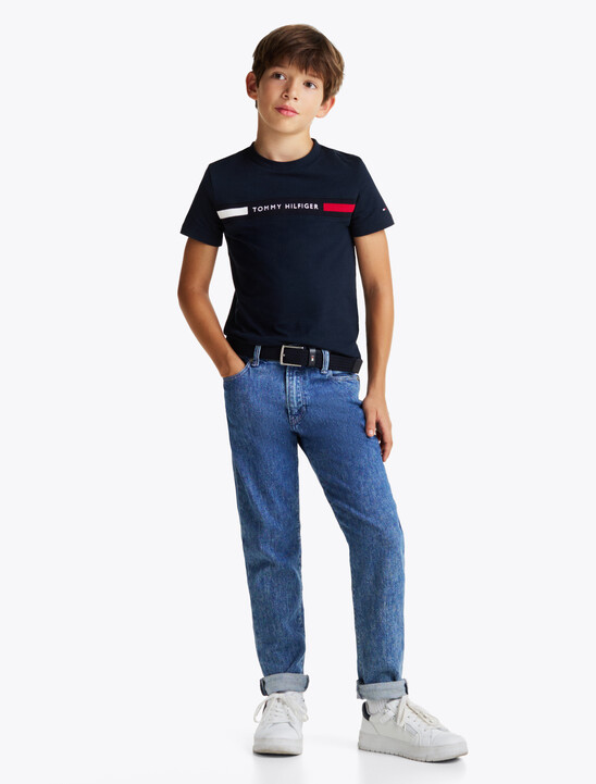Logo Rib-Knit Insert T-Shirt