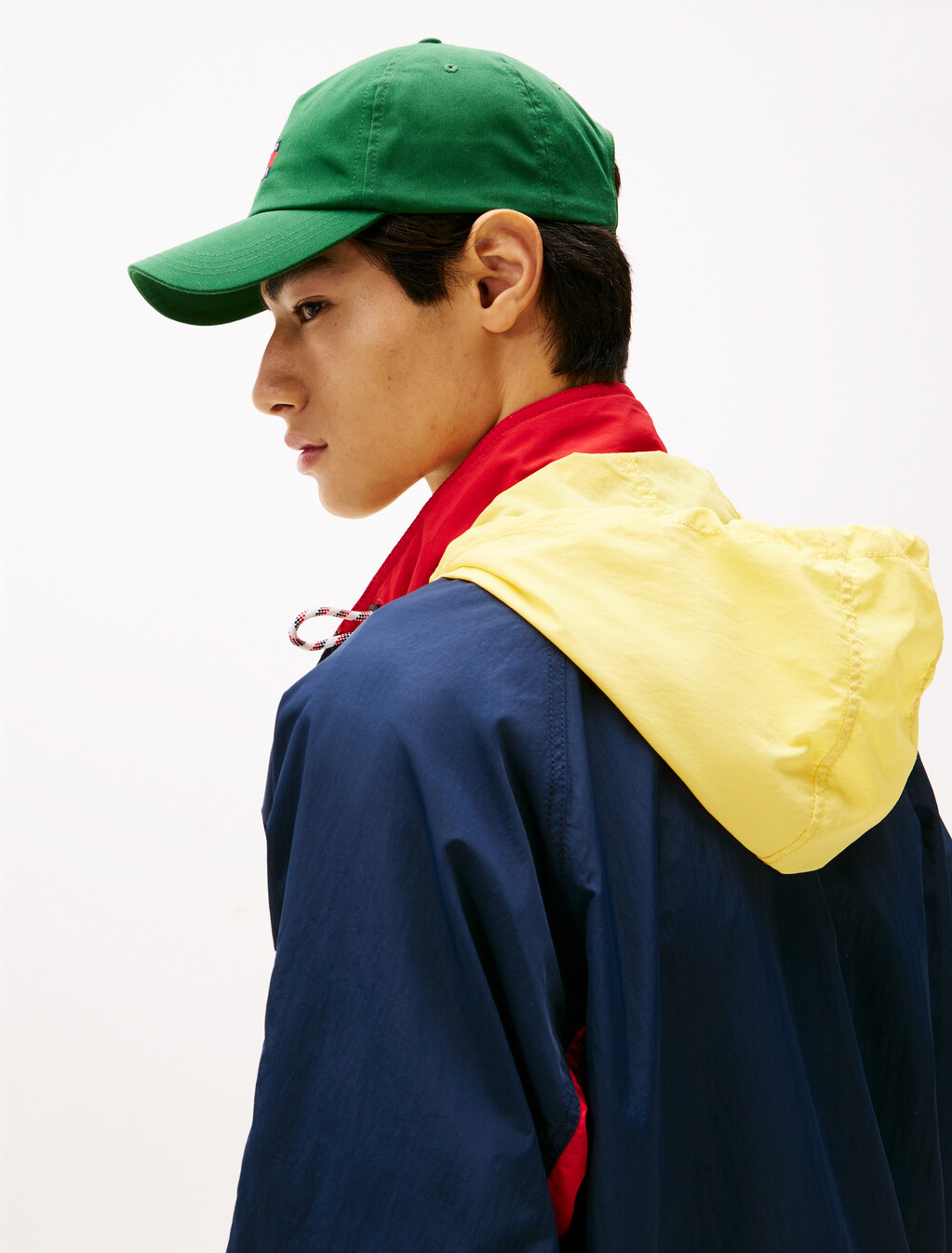 Logo Colour-Blocked Relaxed Jacket, Dark Night Navy / Red Hot, hi-res