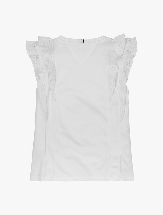 Broderie Anglaise Knit Short Sleeve Top