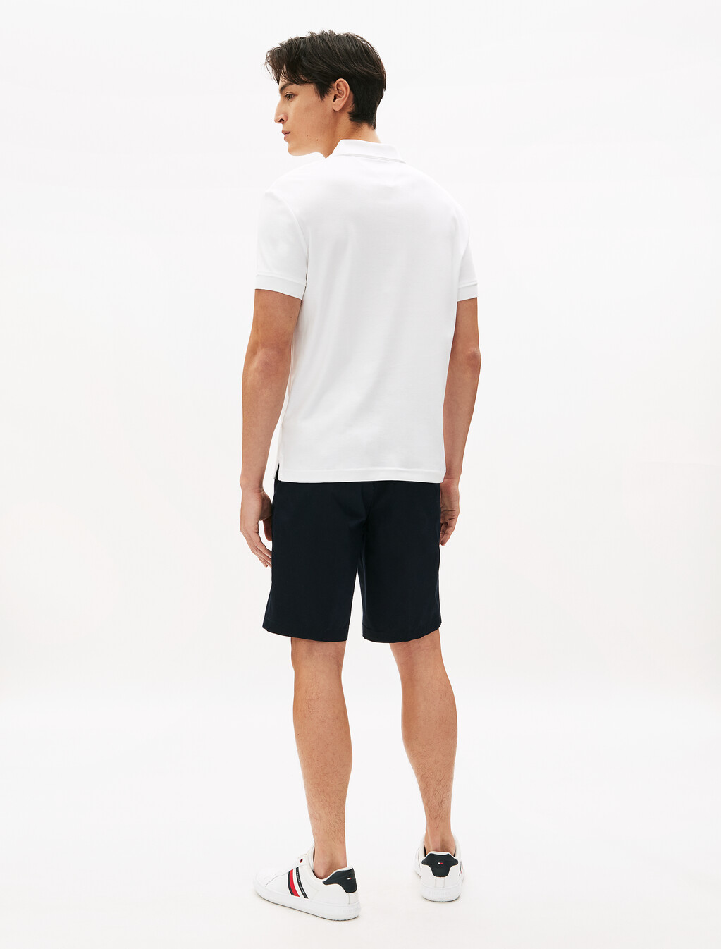 Texture Placket Polo Shirt, White, hi-res