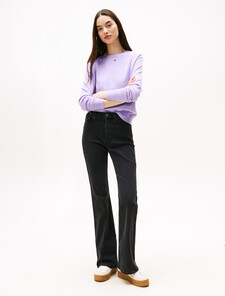 Sylvia High Rise Flare Jeans, Denim Washed Black Black, hi-res