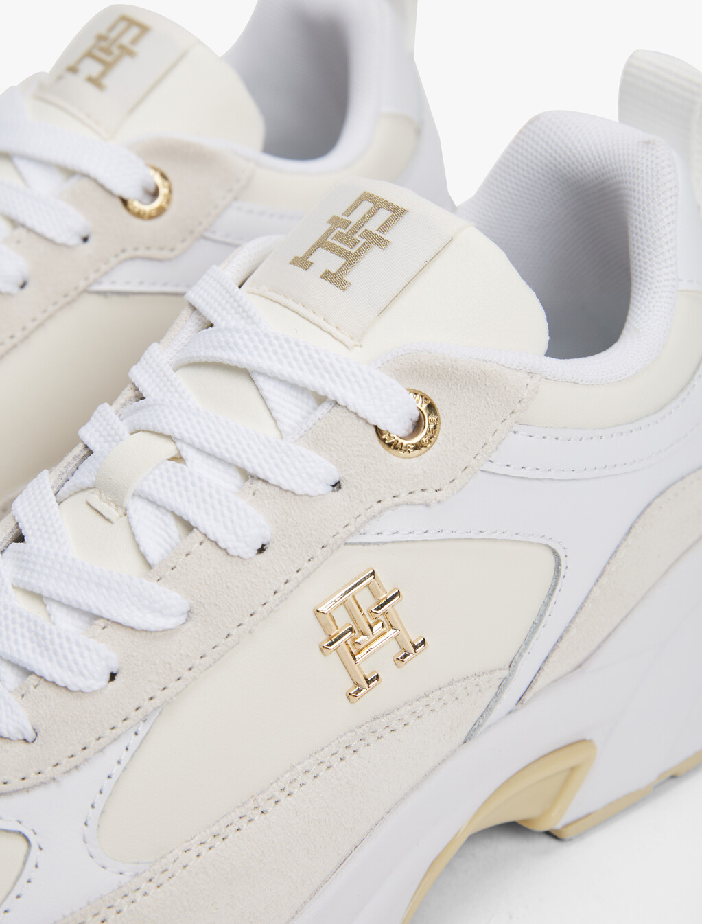 TH Monogram Chunky Trainers, White/Ivory Petal, hi-res