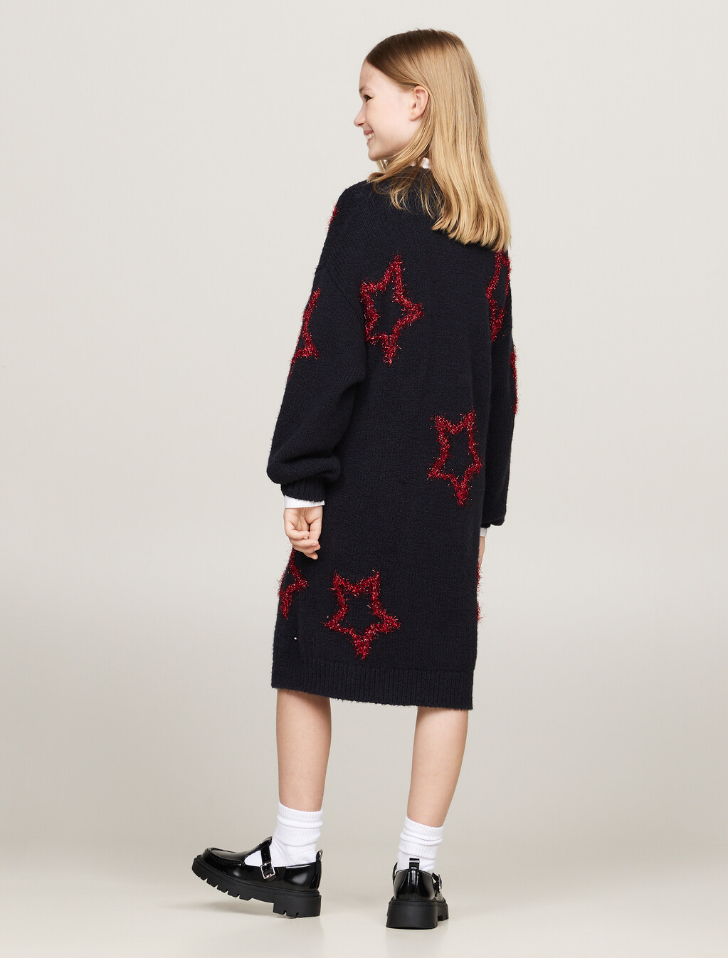 Metallic Star Relaxed Jumper Dress, Desert Sky Stars, hi-res