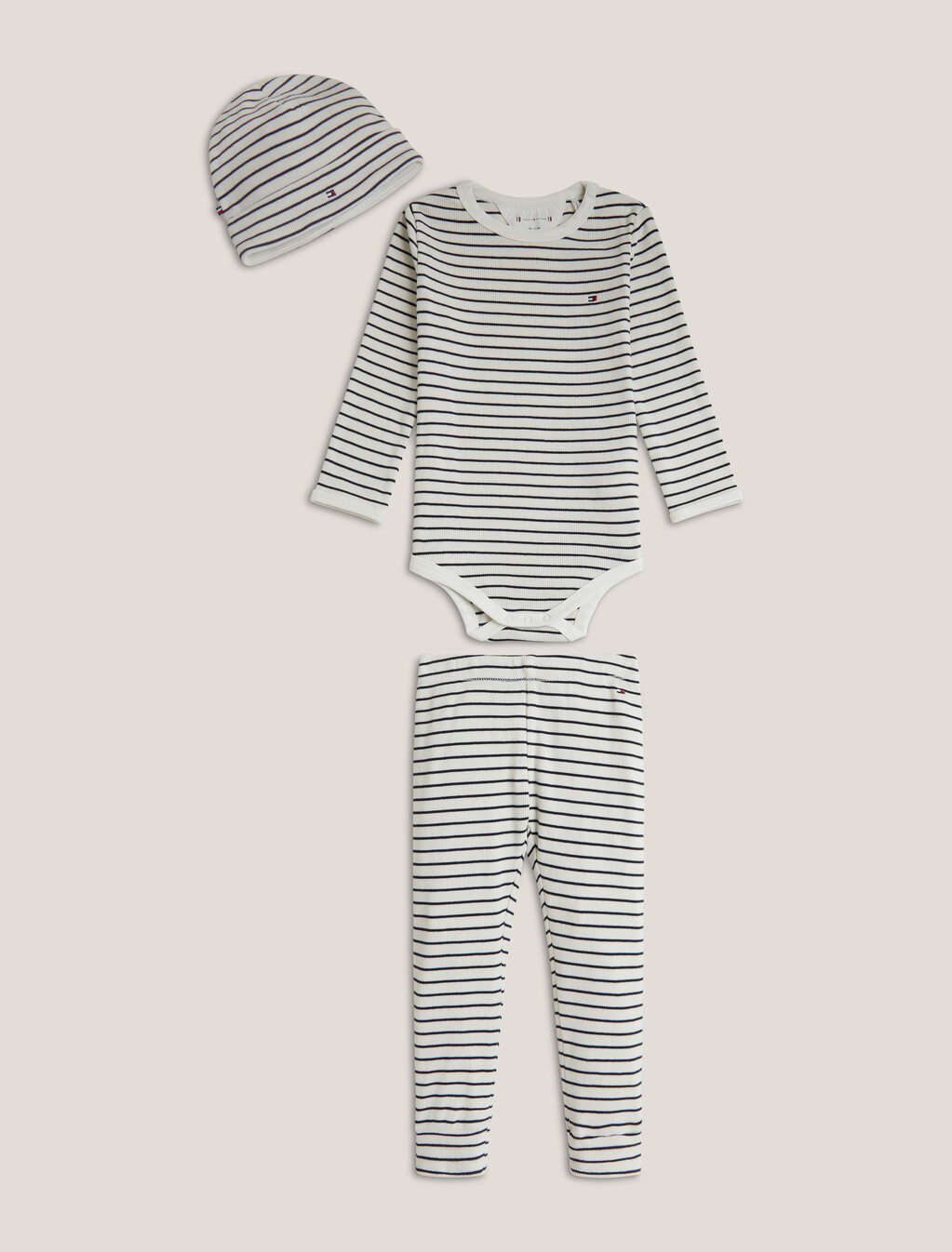 Kids Rib Knit 3 Piece Gift Set, Ancient White Desert Sky Stripe, hi-res