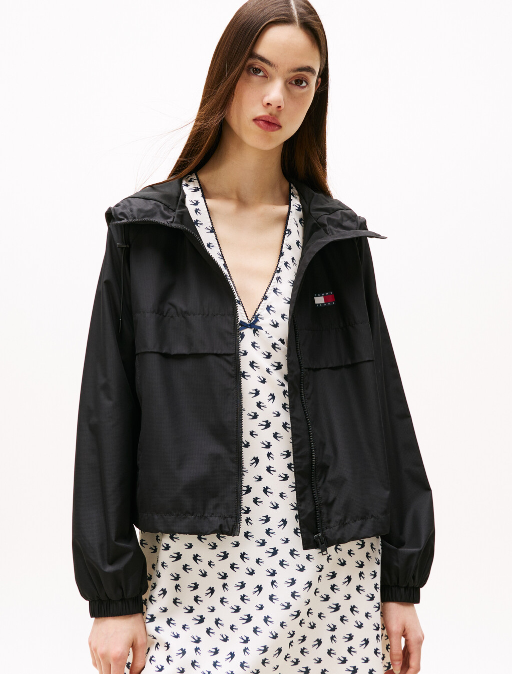 Tommy Badge Windbreaker, Black, hi-res