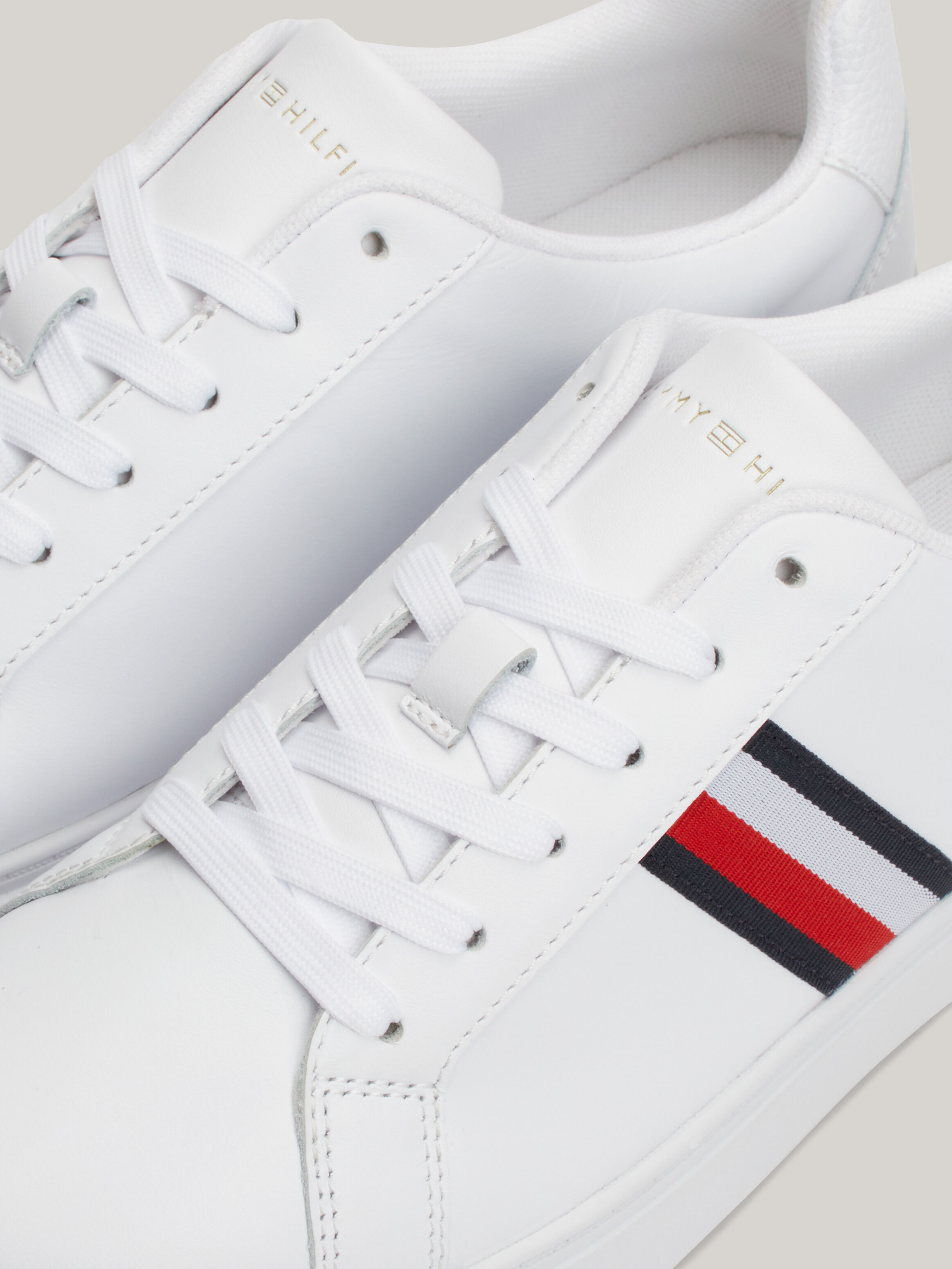 Essential metallic signature tape trainers on sale