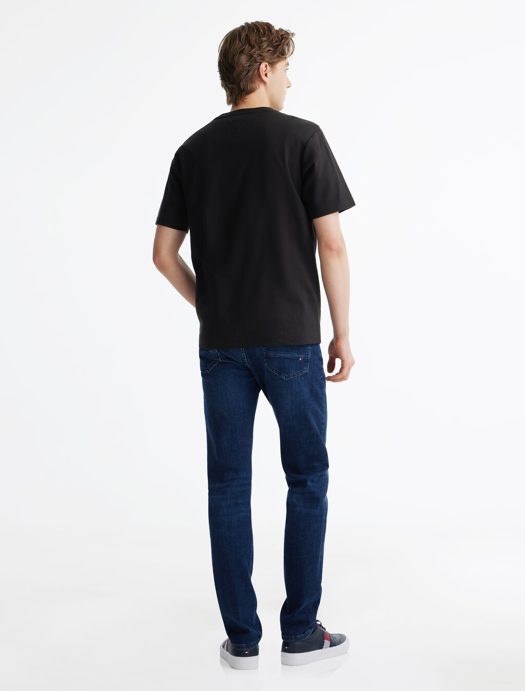 Flag Icon Embroidery Interlock T-Shirt, Black, hi-res