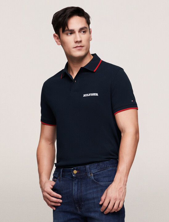 Monotype Graphic Tipped Regular Polo