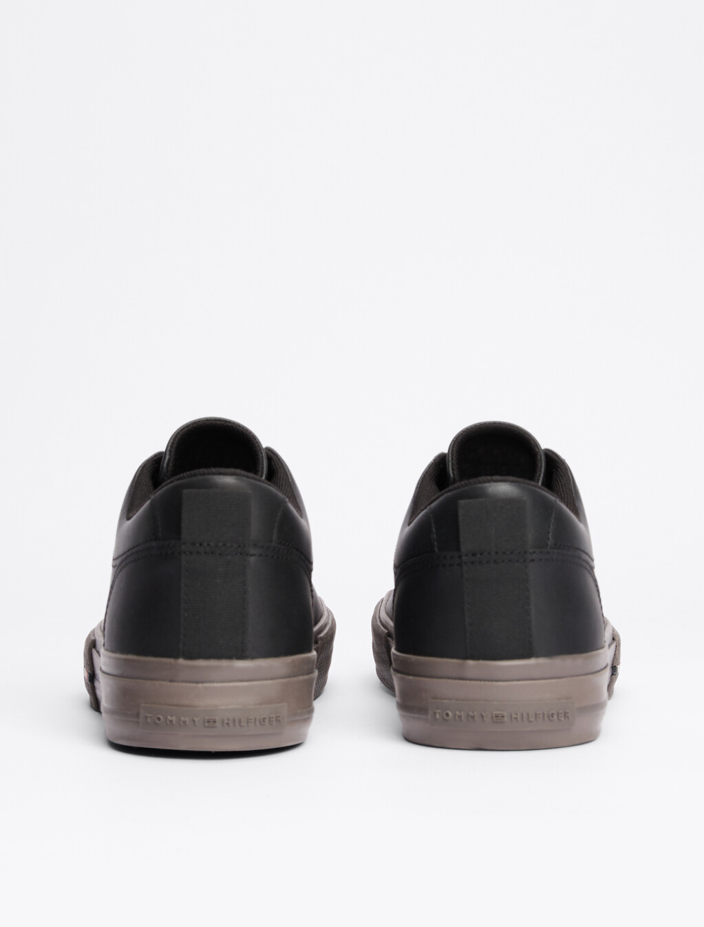 Leather Logo Lace-Up Trainers, Black, hi-res