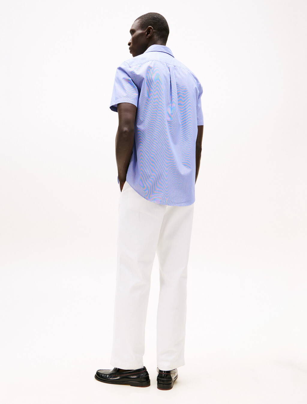 TH Flex Micro Houndstooth Poplin Shirt, Wedge Blue Allover, hi-res