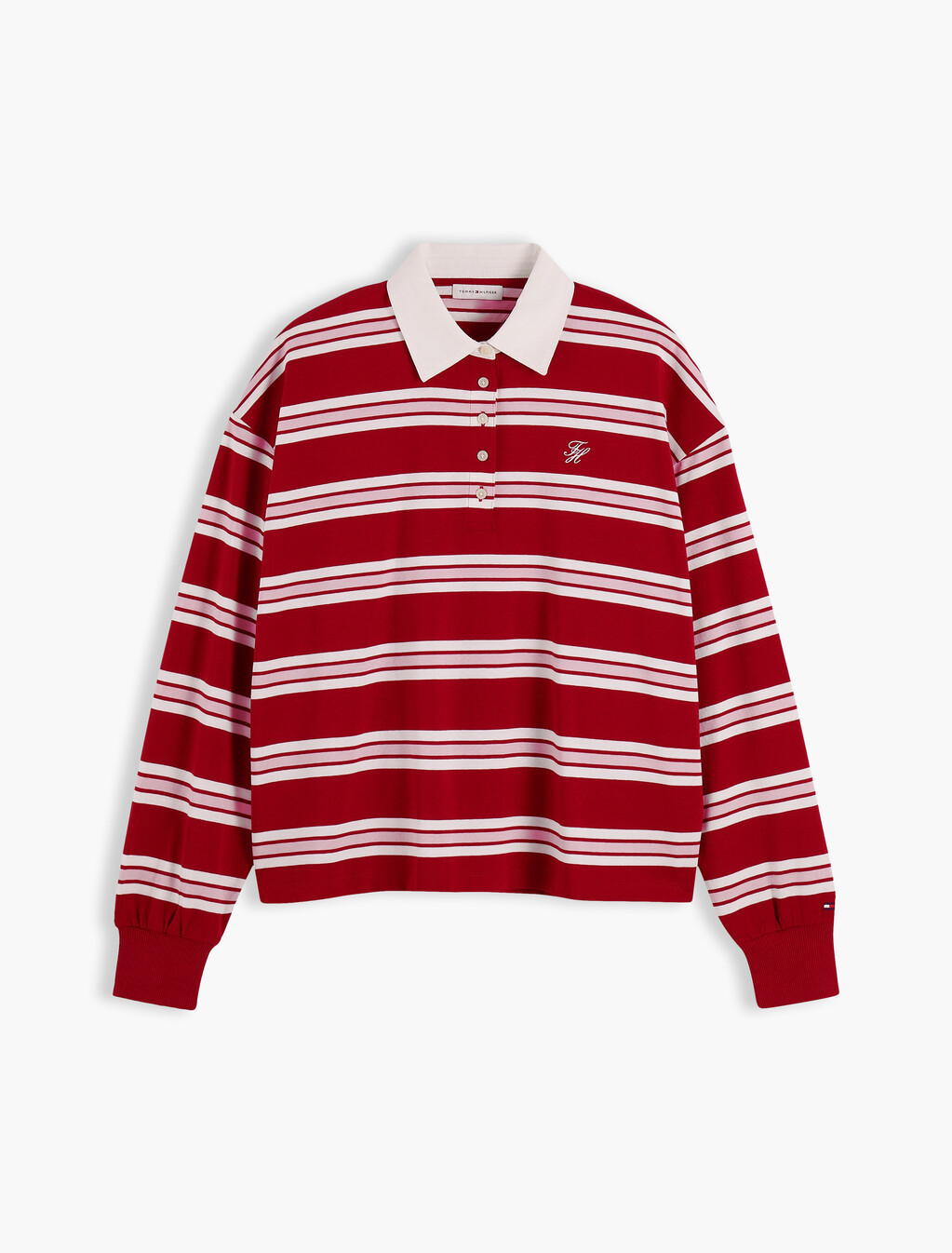 Rugby Stripe Relaxed Polo Sweatshirt, Lewis Stp Raspberry Juice, hi-res