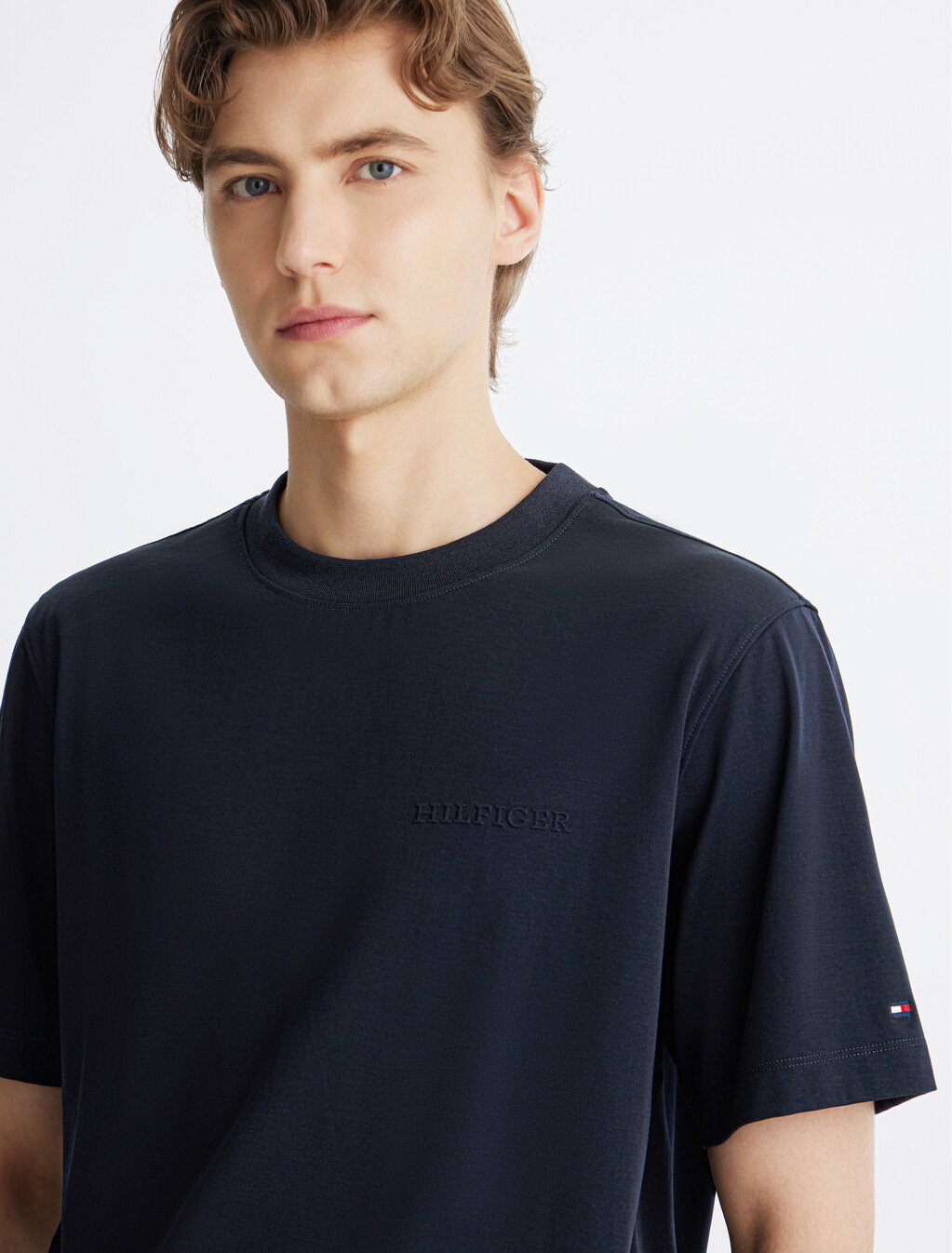 Embossed Hilfiger T-Shirt, Desert Sky, hi-res