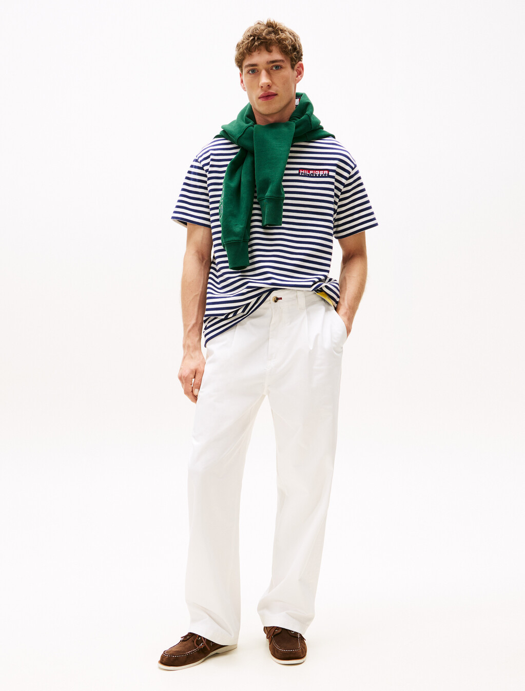 Hilfiger Sailing Breton Stripe Relaxed T-Shirt, Yale Navy Stripe, hi-res