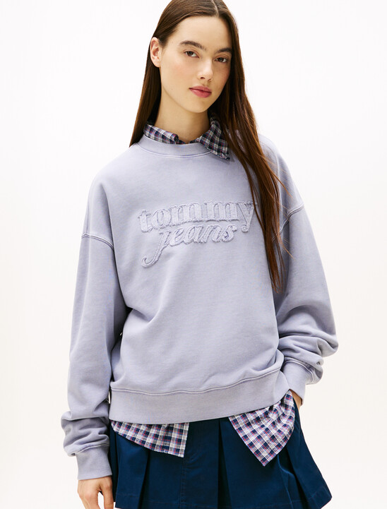 Logo Appliqu&eacute; Washed Boxy Sweatshirt