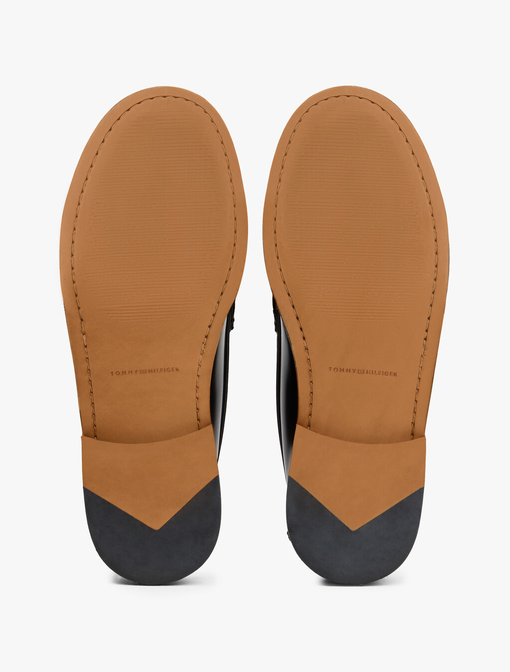 Leather Embossed Logo Loafers, Black, hi-res