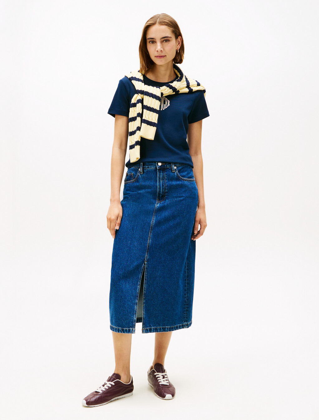 Logo Crew Neck T-Shirt, Dark Night Navy, hi-res