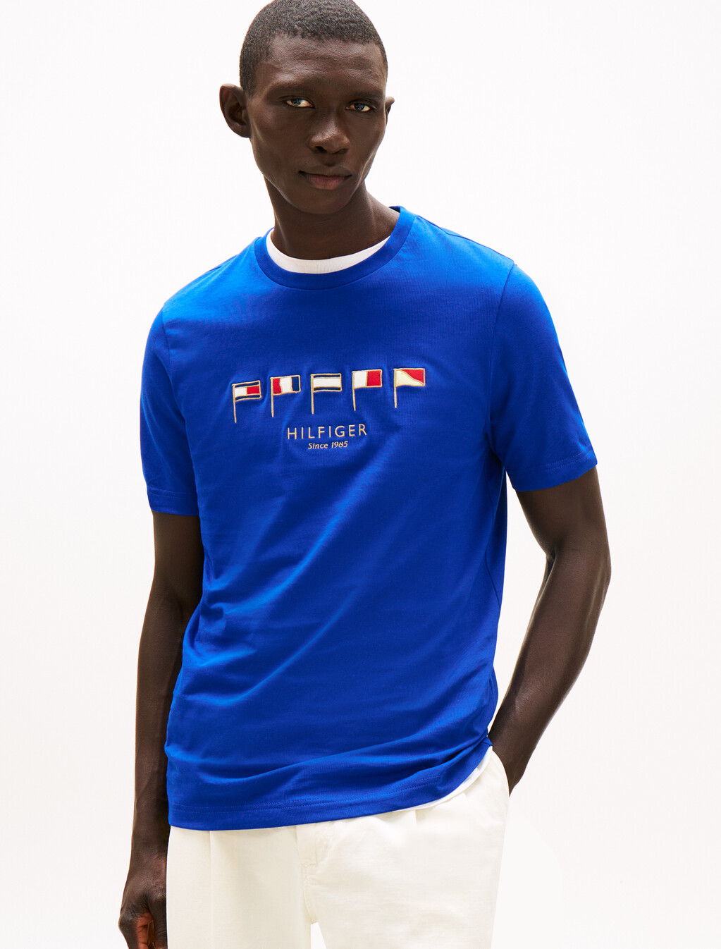 Hilfiger 多旗幟圖案 T 恤, Wedge Blue, hi-res