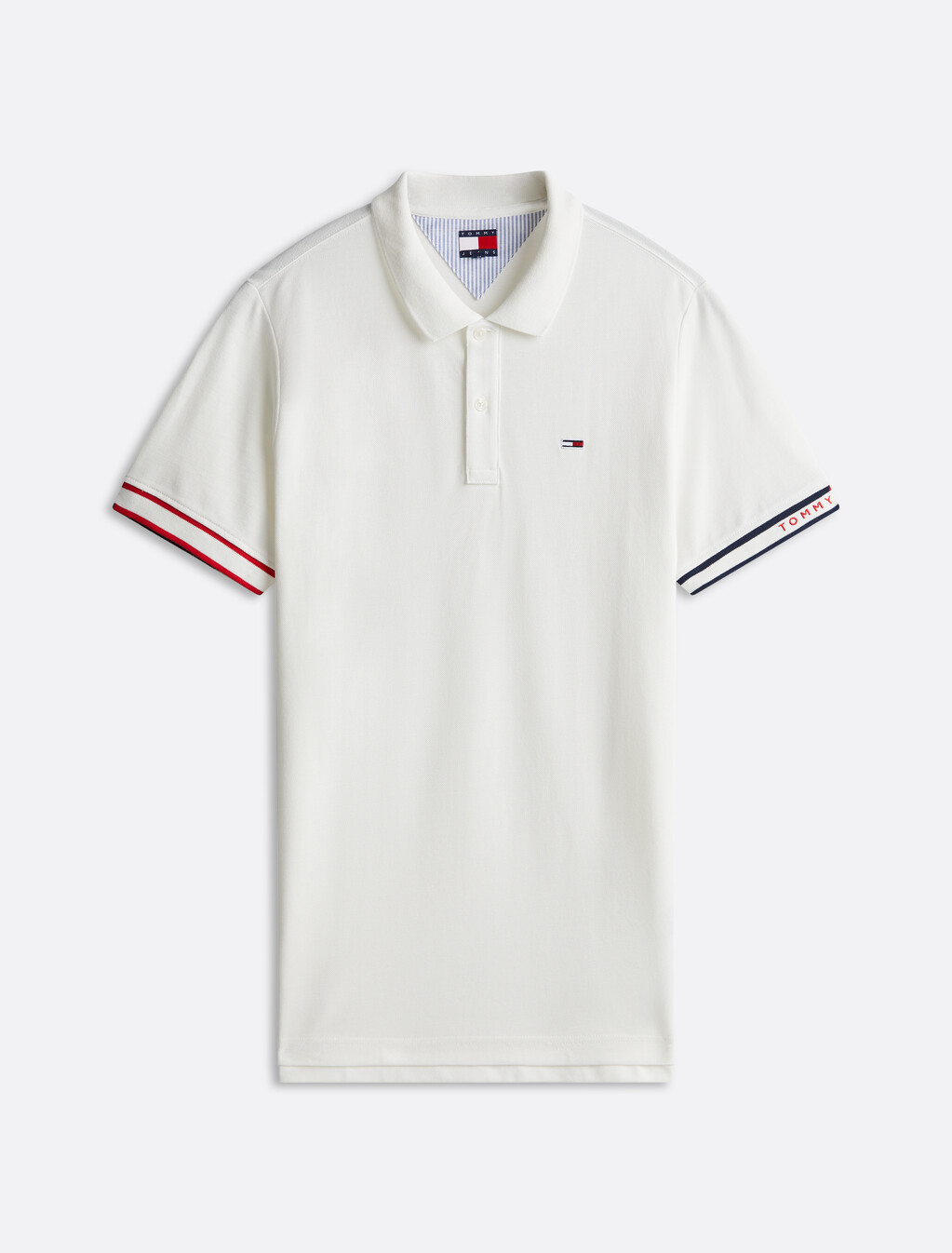 Slim Flag Cuff Polo, Ecru, hi-res