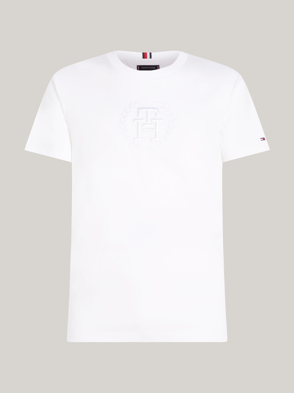 Archive Crest Logo Tonal Embroidery T-Shirt, White, hi-res