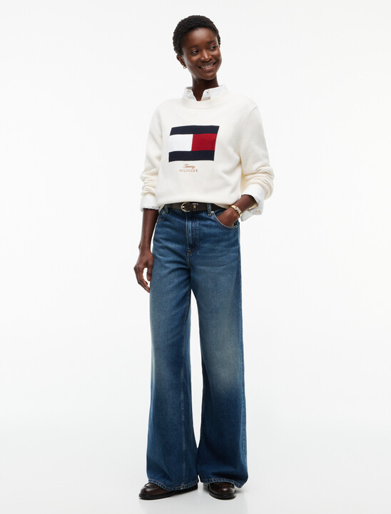 Intarsia Flag Crew Neck Jumper