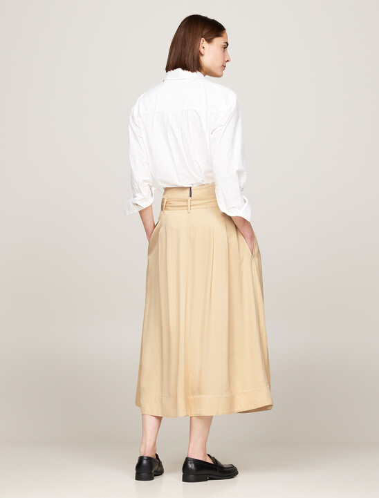 Belted Utility Midi Skirt