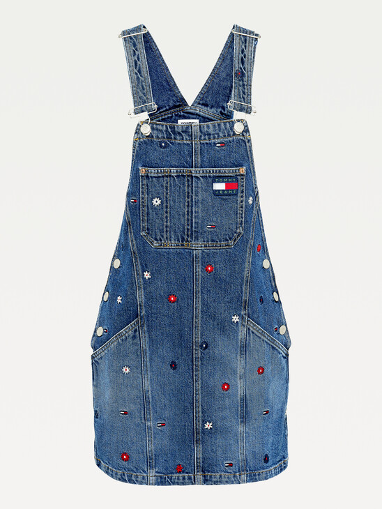 EMBROIDERY DUNGAREE DRESS