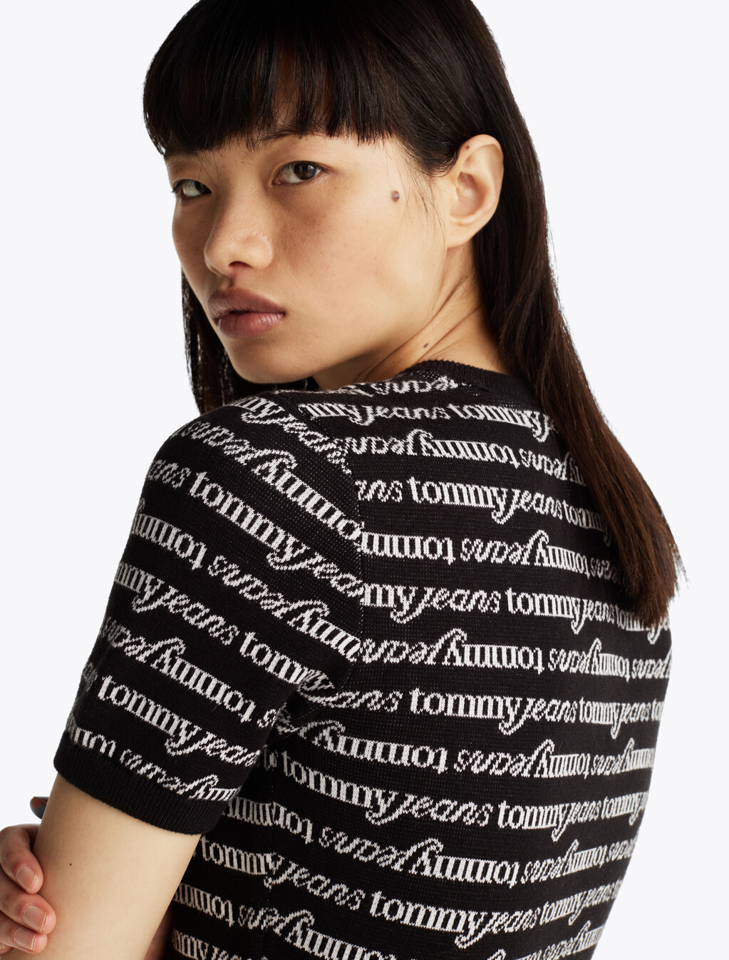 Print Mini Jumper Dress, Black Hybrid Logo Aop, hi-res
