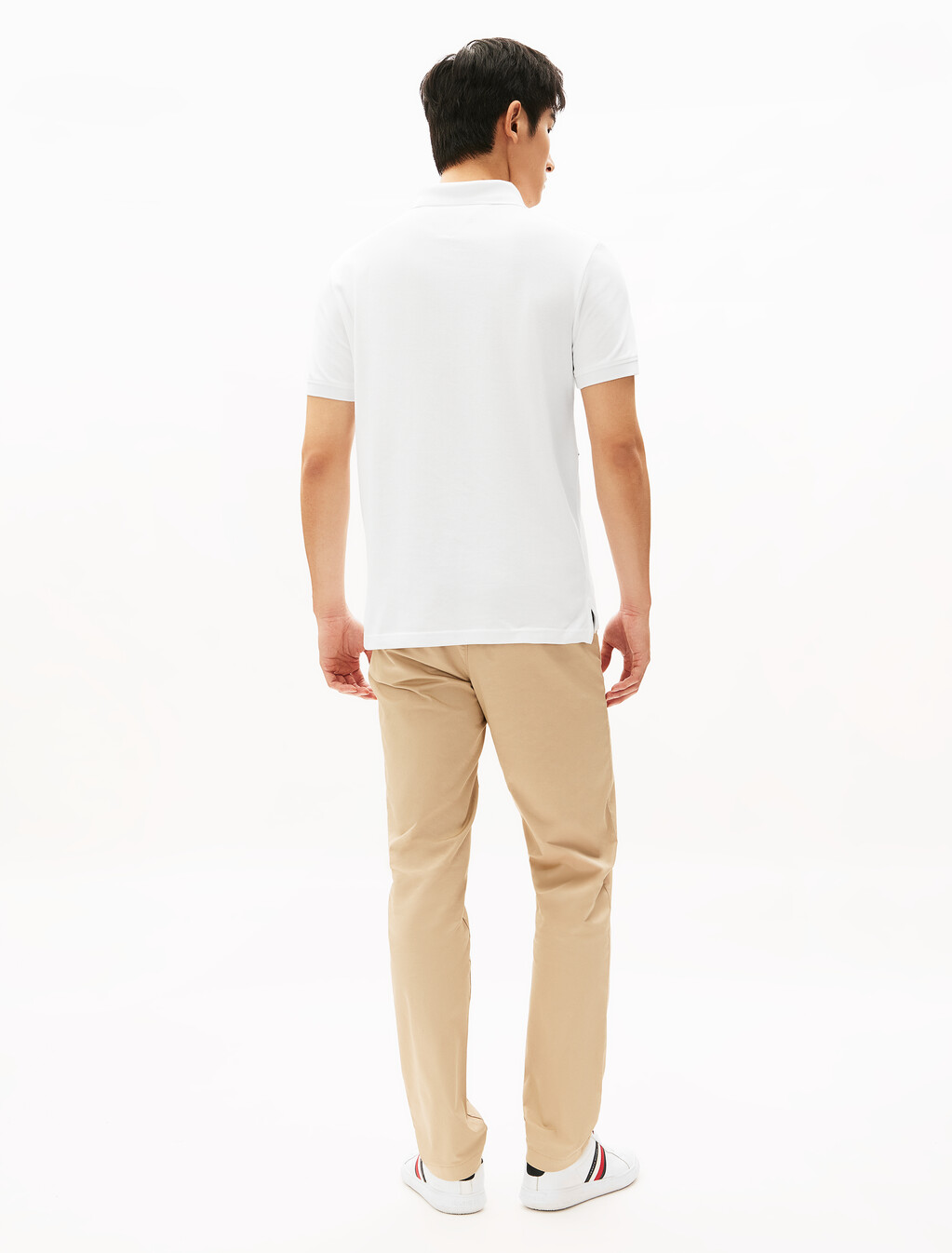 Global Stripe 條紋拼色 Polo 衫, White, hi-res