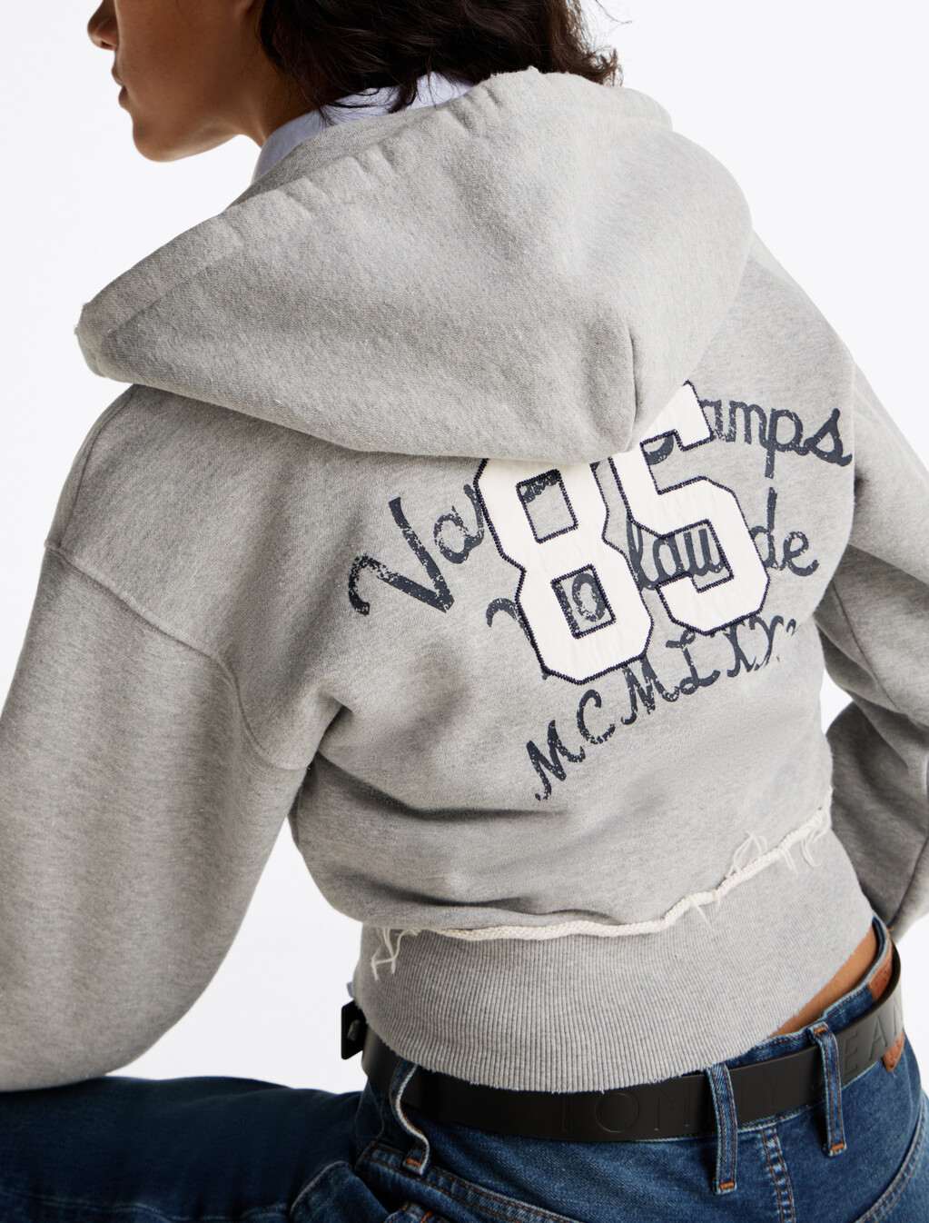 Back Logo Zip-Thru Sweatshirt, Grey Htr, hi-res